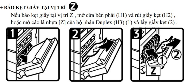báo kẹt giấy tại vị trí Z