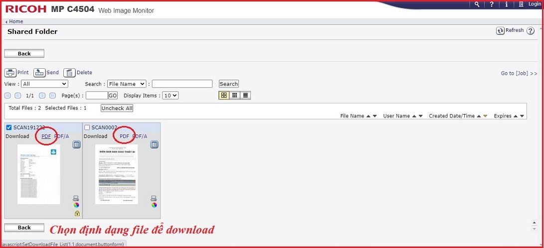 Lấy file scan từ máy photo trên máy tính