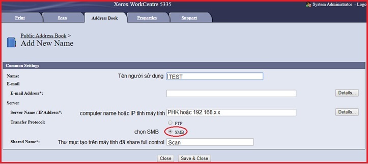 Hướng dẫn cài đặt scan folder từ máy photocopy vào máy tính