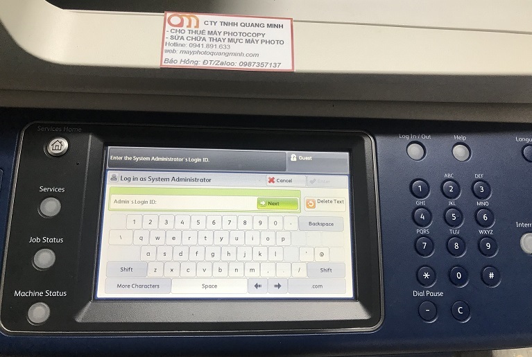 Mật khẩu mặc định máy Fuji Xerox
